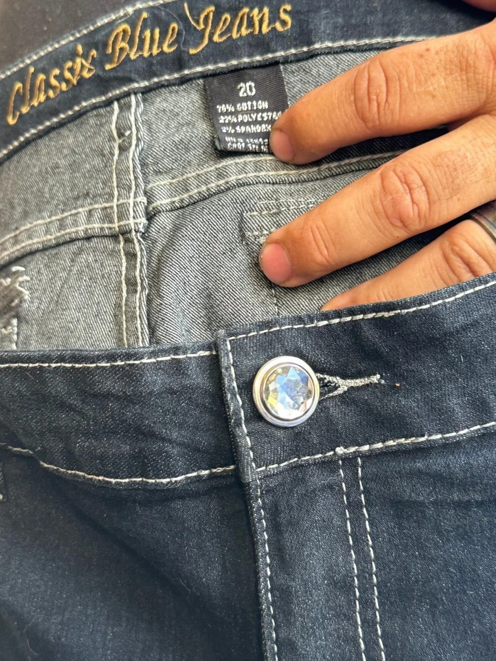 Classic Blue Bedazzled Jeans Womens Size 20
